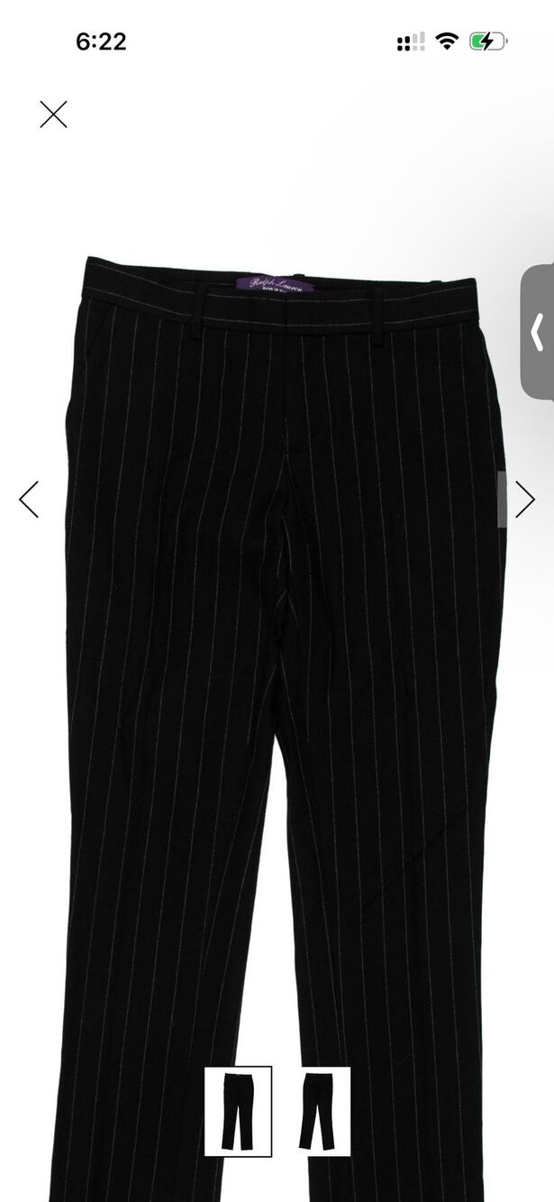 Ralph Lauren Collection Dress Pant Womens 0 Pinstripe Merino Wool Straight Fit